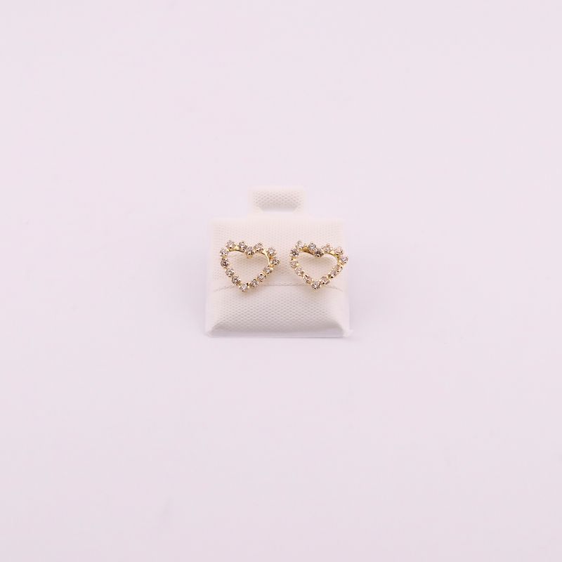 Broqueles Corazon Silueta C/p 10k 0.6g