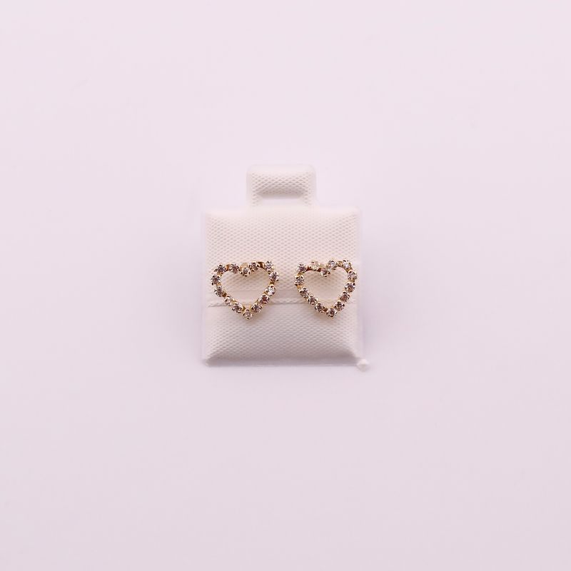 Broqueles Corazon Silueta C/p 10k 0.6g