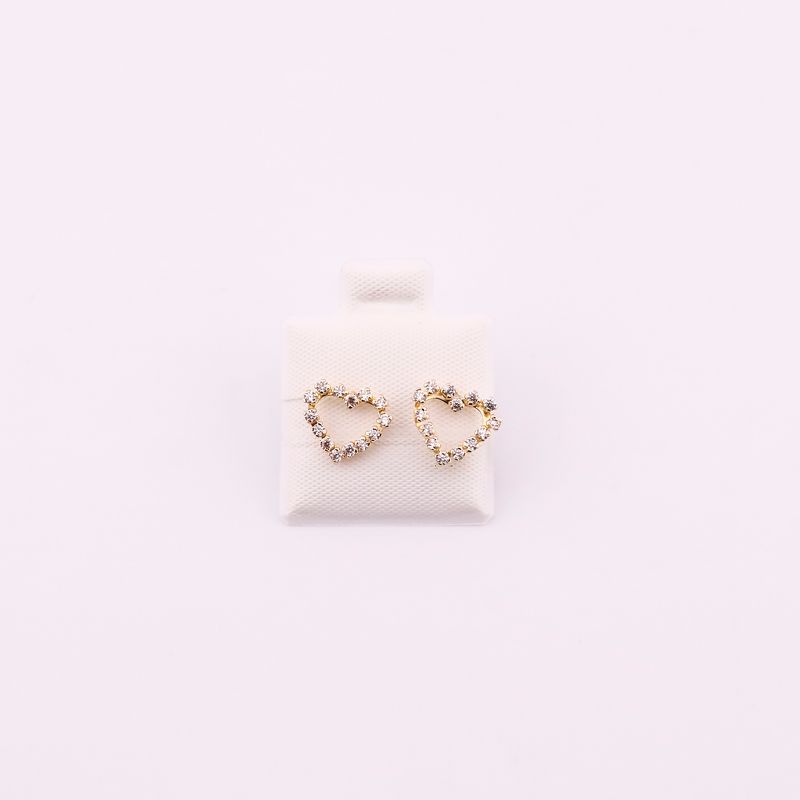Broqueles Corazon Silueta C/p 10k 0.6g