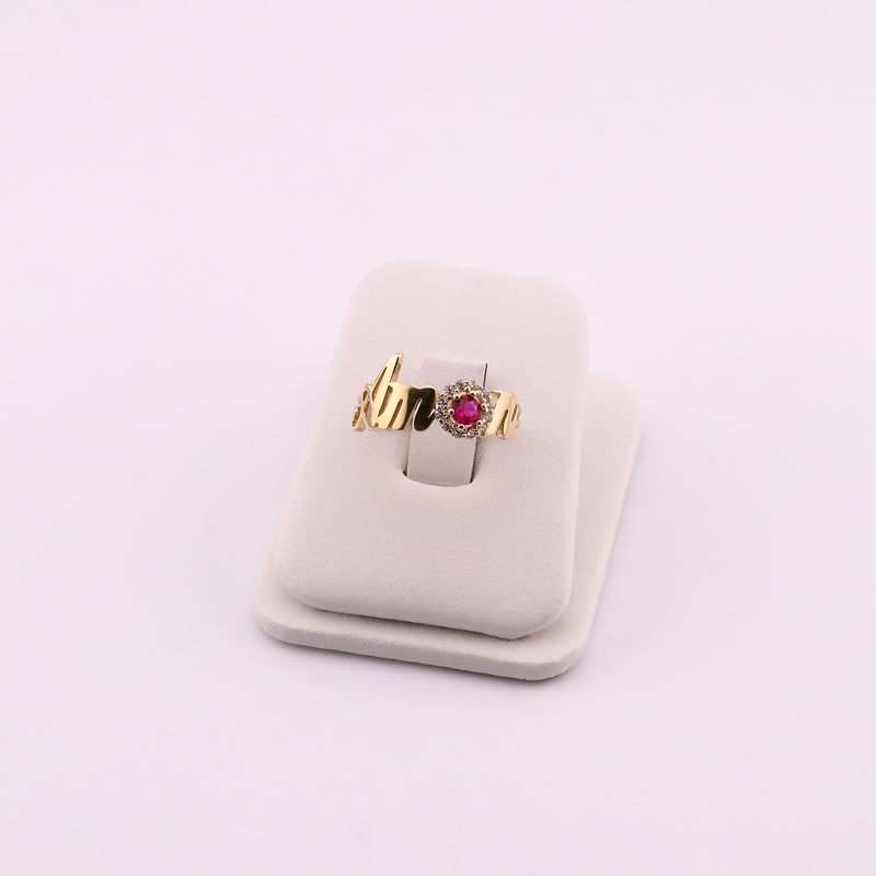 Anillo Amor C/p  Roja 14k 2.4 #7