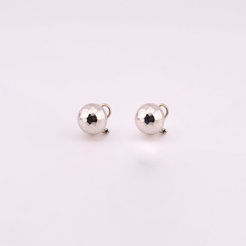 Aretes Hongo Bco. Patente 14k 3.7g