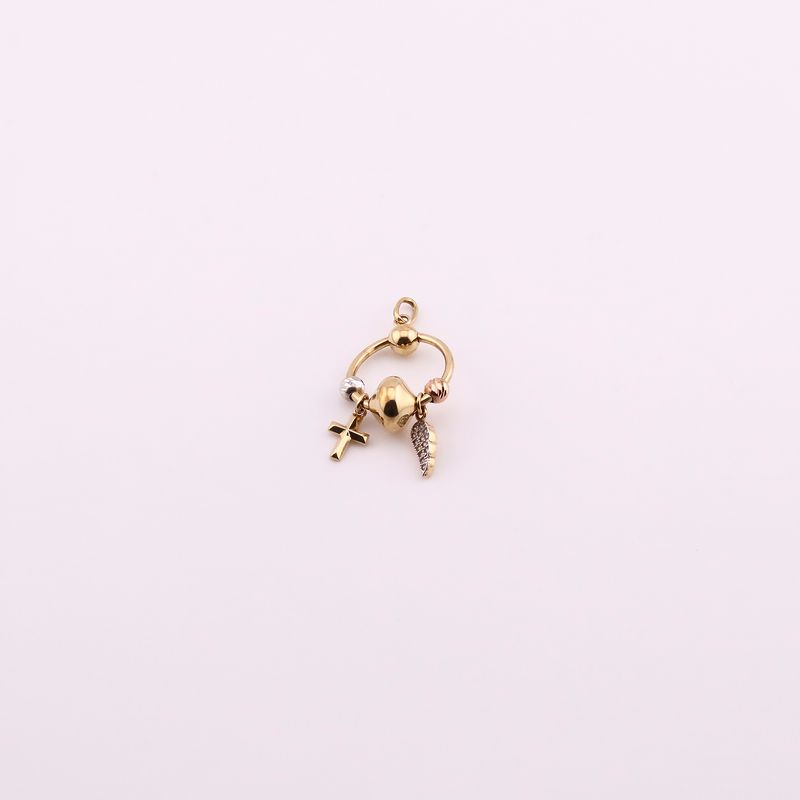 Dije Circulo Colgates Cruz/ala 14k 2g