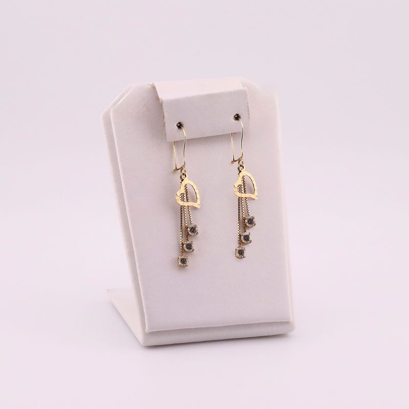 Aretes Largos Corazonc/p   14k 2.6g