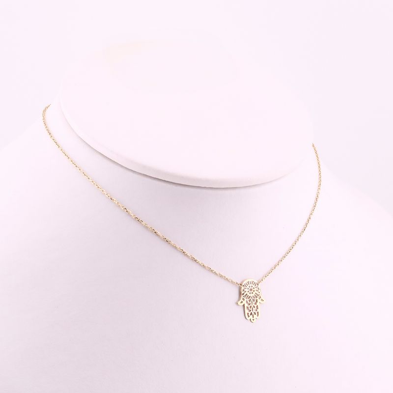 Gargantilla Mano De Fatima  14k 1.6