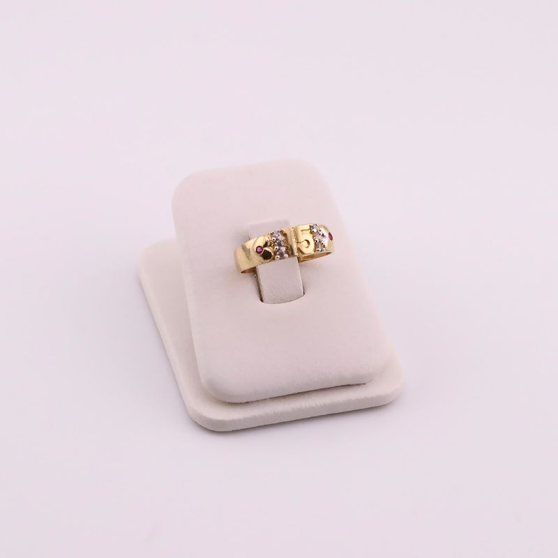 Anillo 15 Años C/p Bacas 14k 2.1g #6