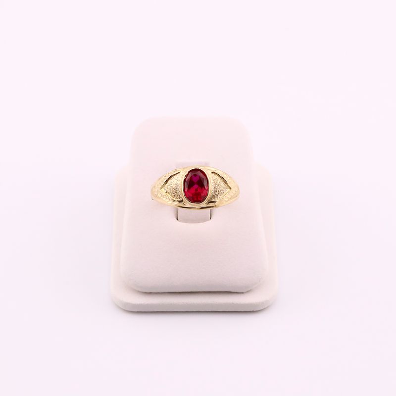 Anillo C/p Roja  14k 4g