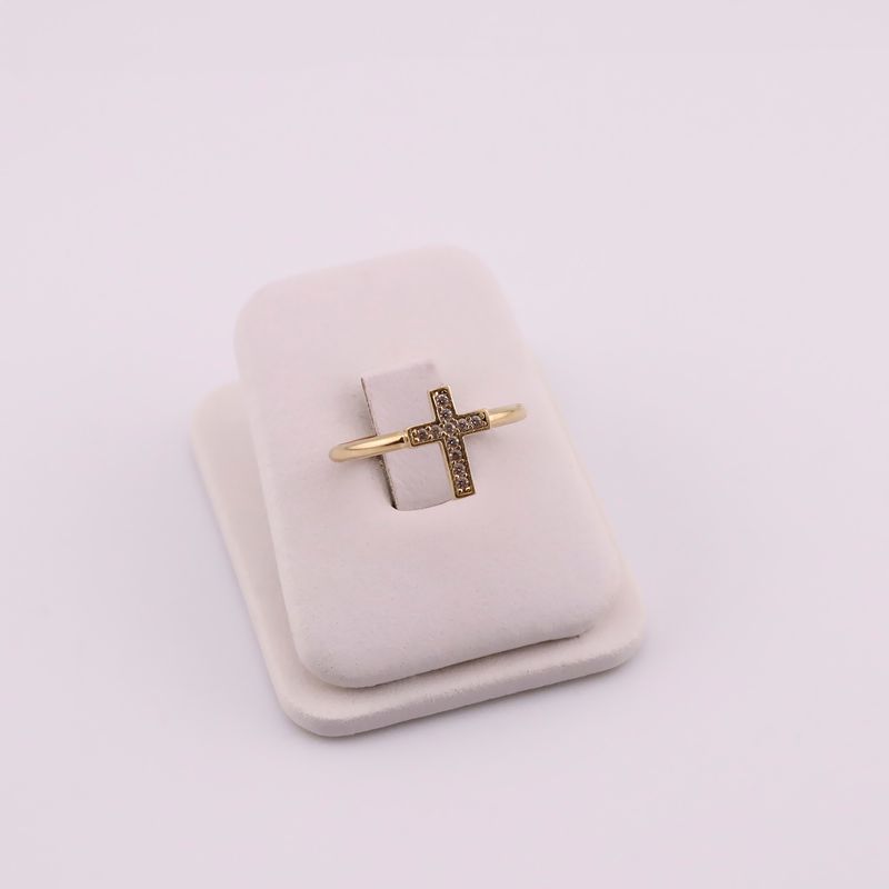 Anillo Cruz C/p Bcas  14k 1.5g #9