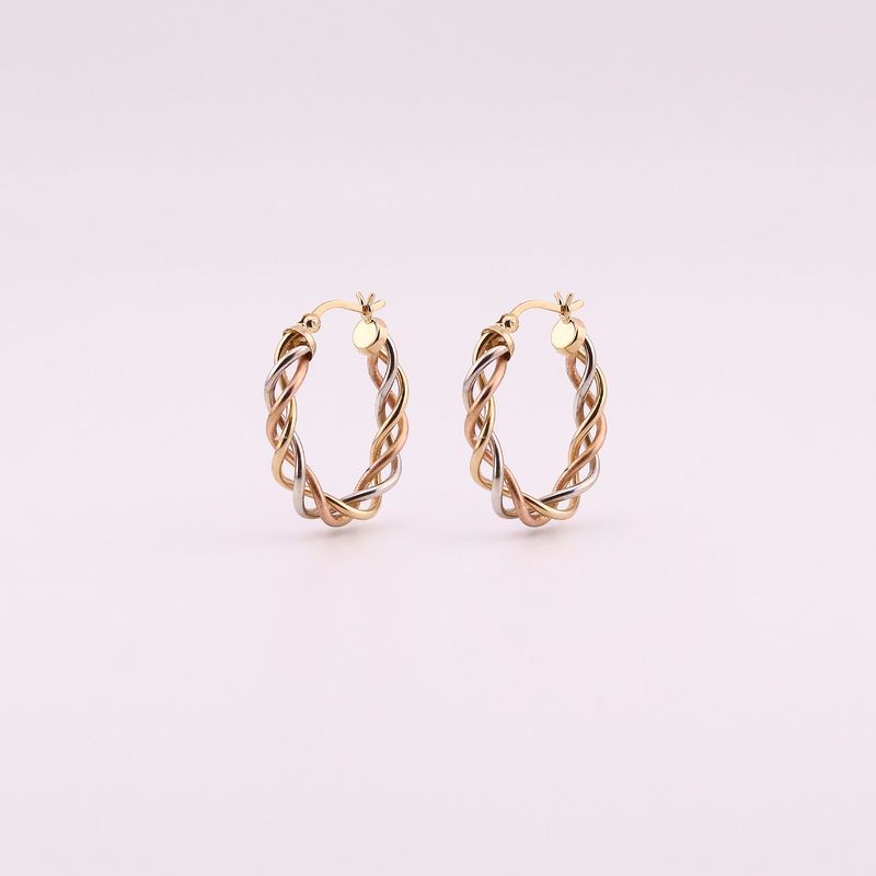 Arracadas Tejidas  14k 3.7g