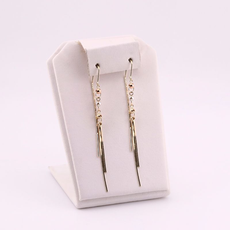 Aretes Largos Borlas En Tonos 14k 2.2g