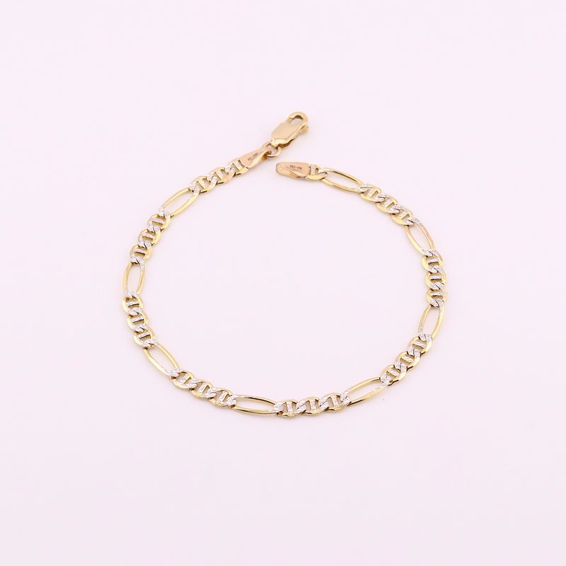 Pulso Eslabon Dimant. 14k 5.8g 20cm