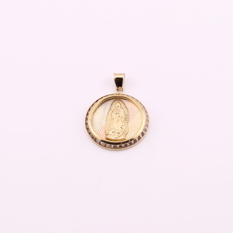 Dije Virgen Circ. C/p Bcas 14k 2.3g
