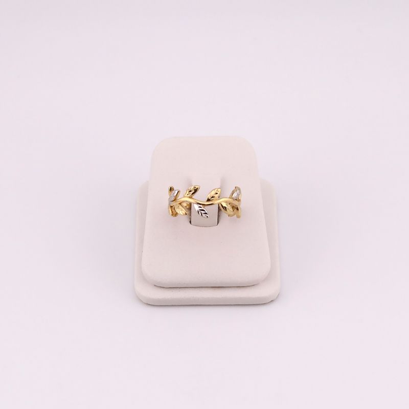 Anillo Hojas Relim. 2 Tns 10k 1.7g #7.5