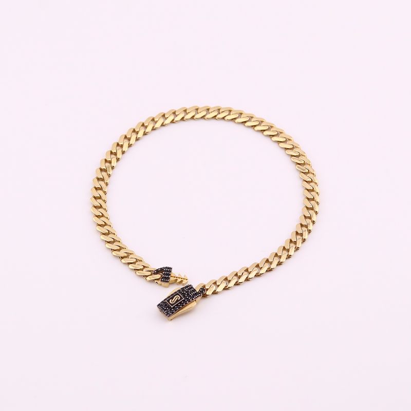 Pulso Monaco C/p Negras 14k 6.5g 21cm