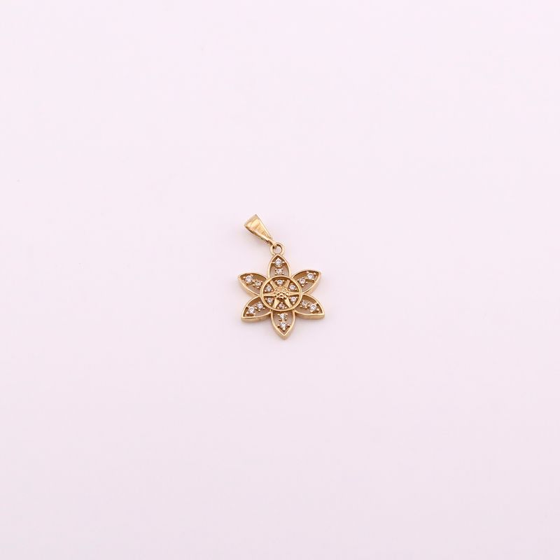 Dije Flor Circ. C/p 14k 1.2g