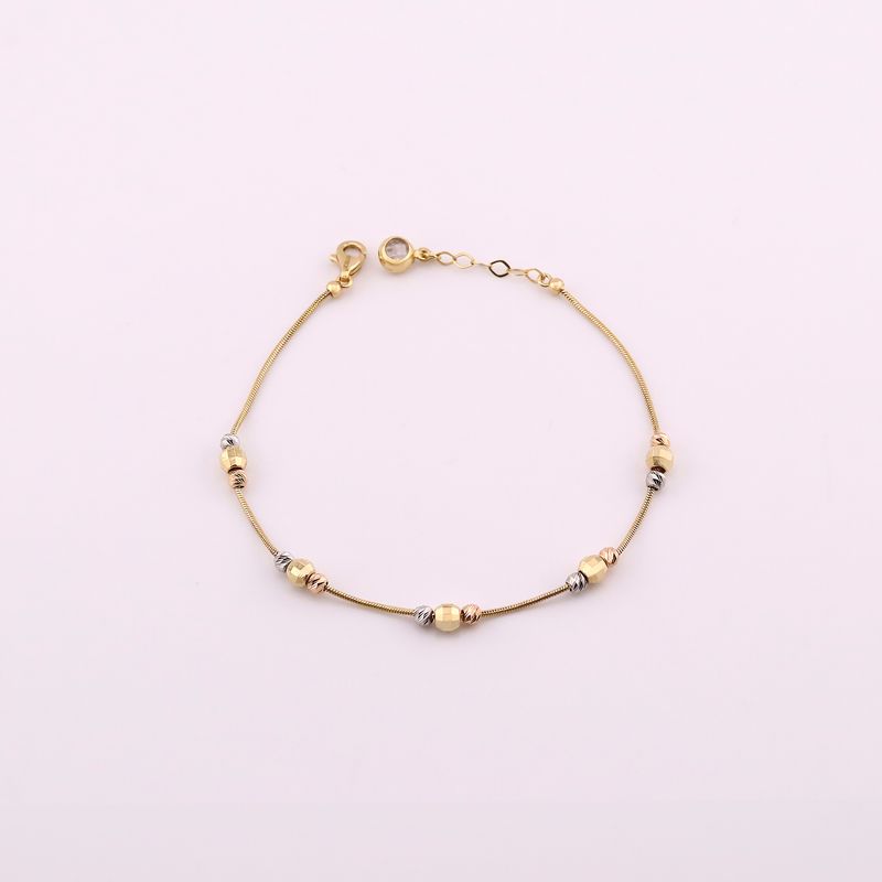 Pulsera Borlas Niveles C/p 14k 3.3g 18cm