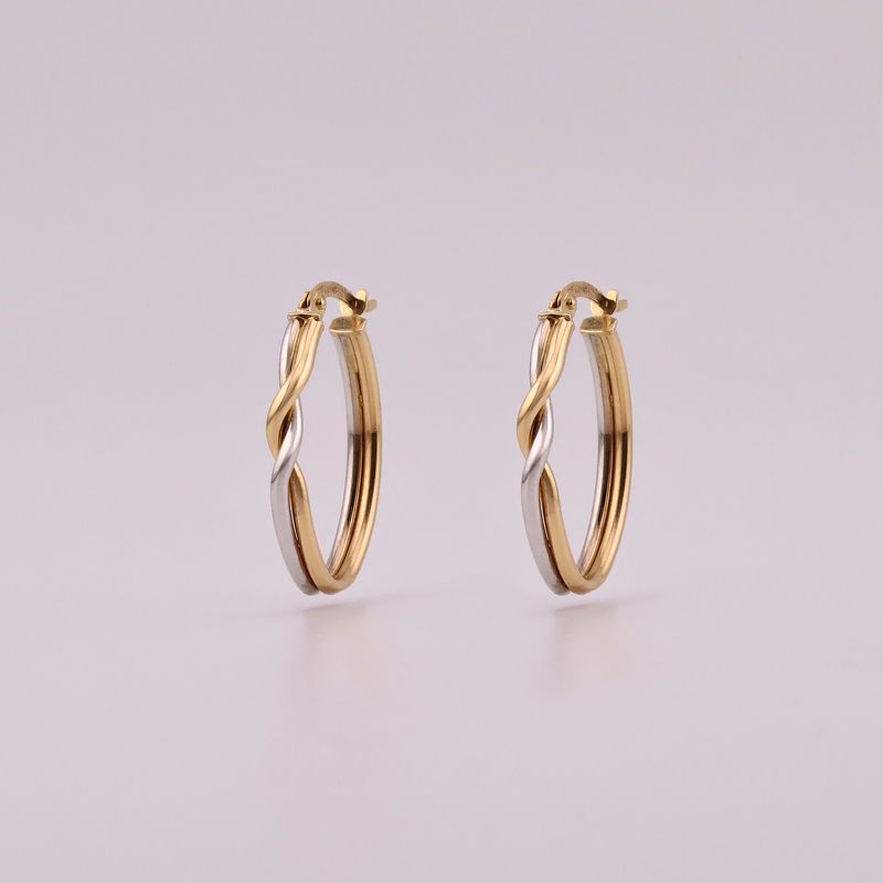 Arracadas Torcidas Ovalo 14k 2g