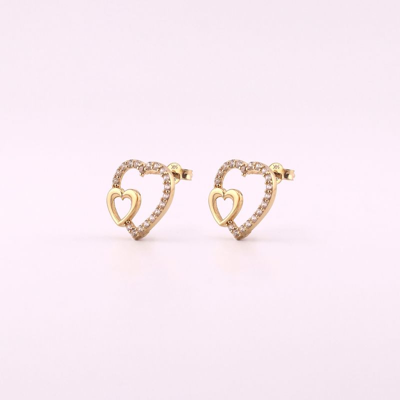 Aretes Corazon C/p 14k 1.6g