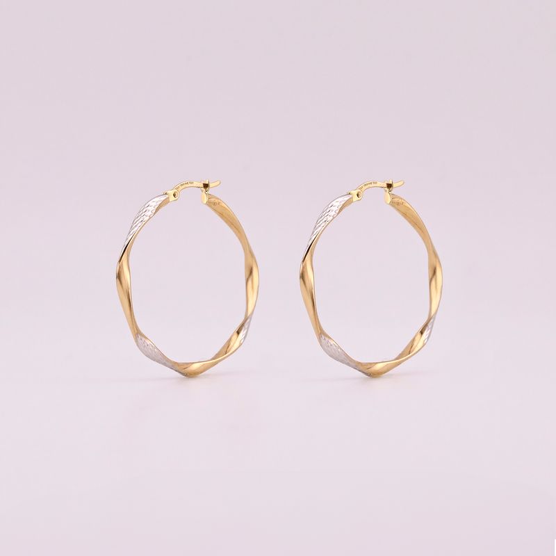 Arracadas Torcidas 2 Tonos 14k 2g