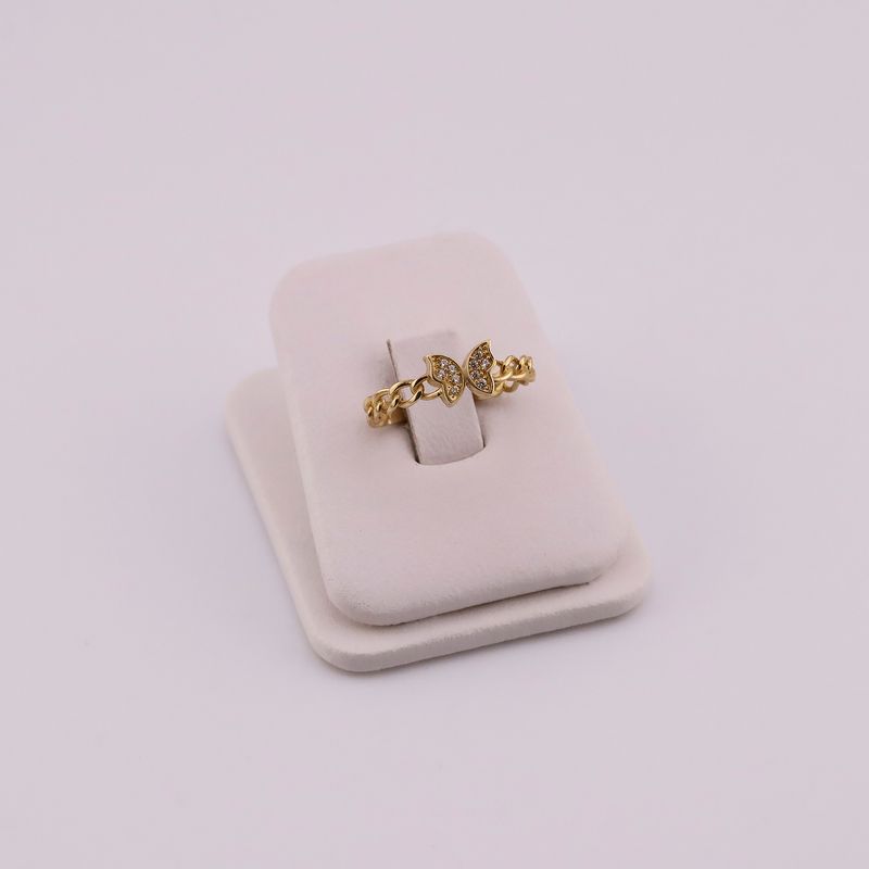 Anillo Eslabn Mariposa 10k 1.5g #7