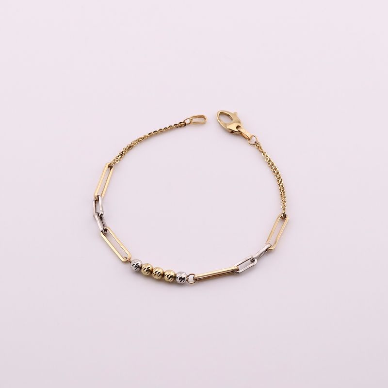Pulsera Barras Bola Diam 14k 3.3g 18cm
