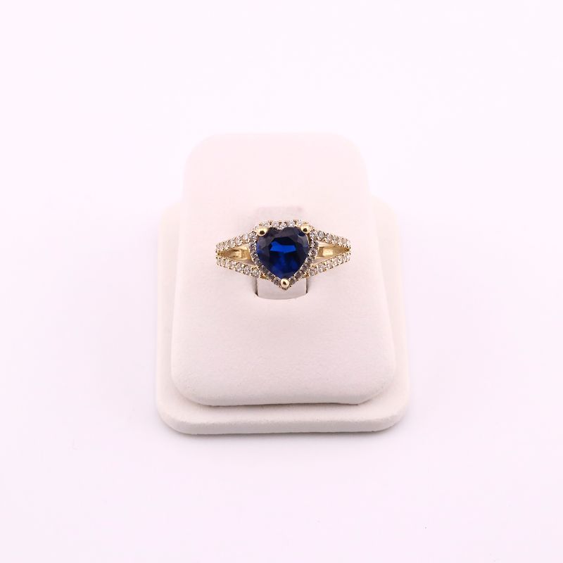 Anillo Corzn. C/p Azul 14k 3.7g #8