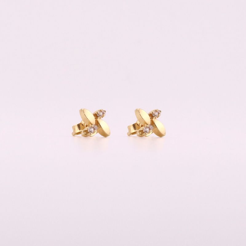 Aretes Flor C/p 14k 1.6g