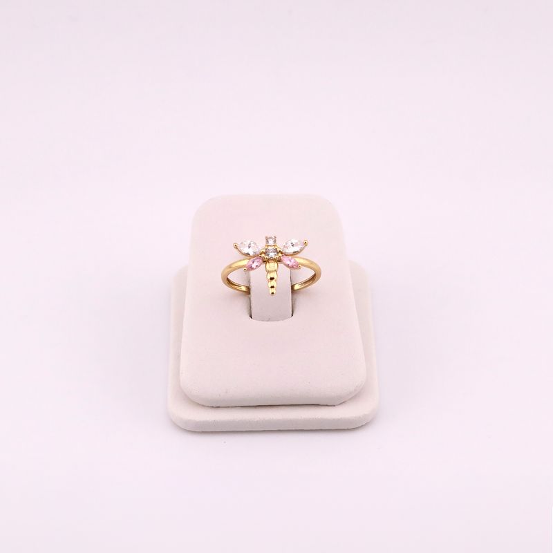 Anillo Libelula C/p Rosa 14k 1.6g #6.5