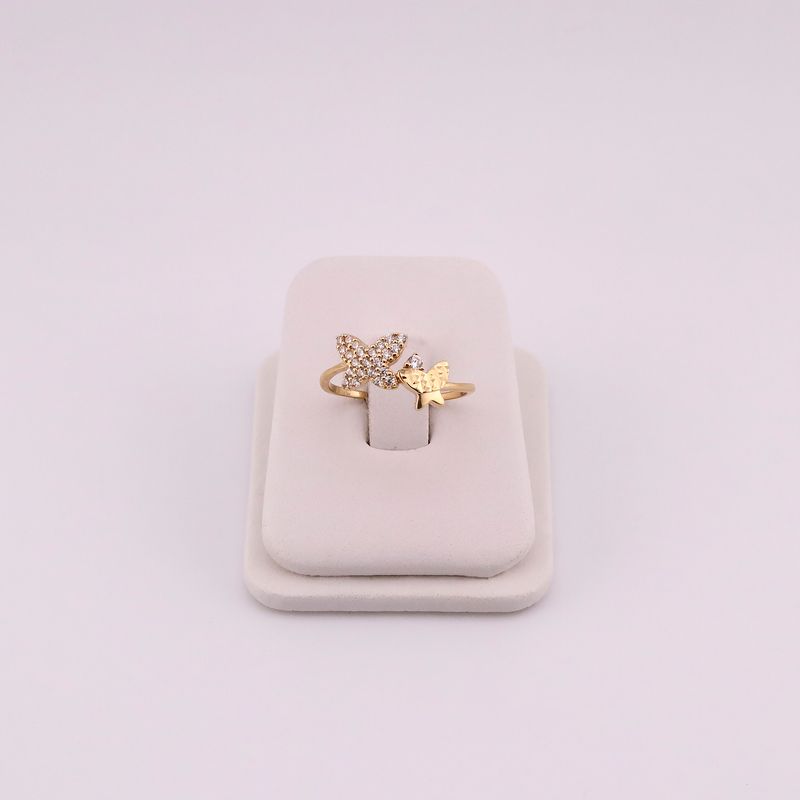 Anillo Mariposa Relim. C/p Bca 1.8g 14k #8