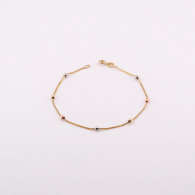 Pulsera Borlas 14k 1.5g 17cm