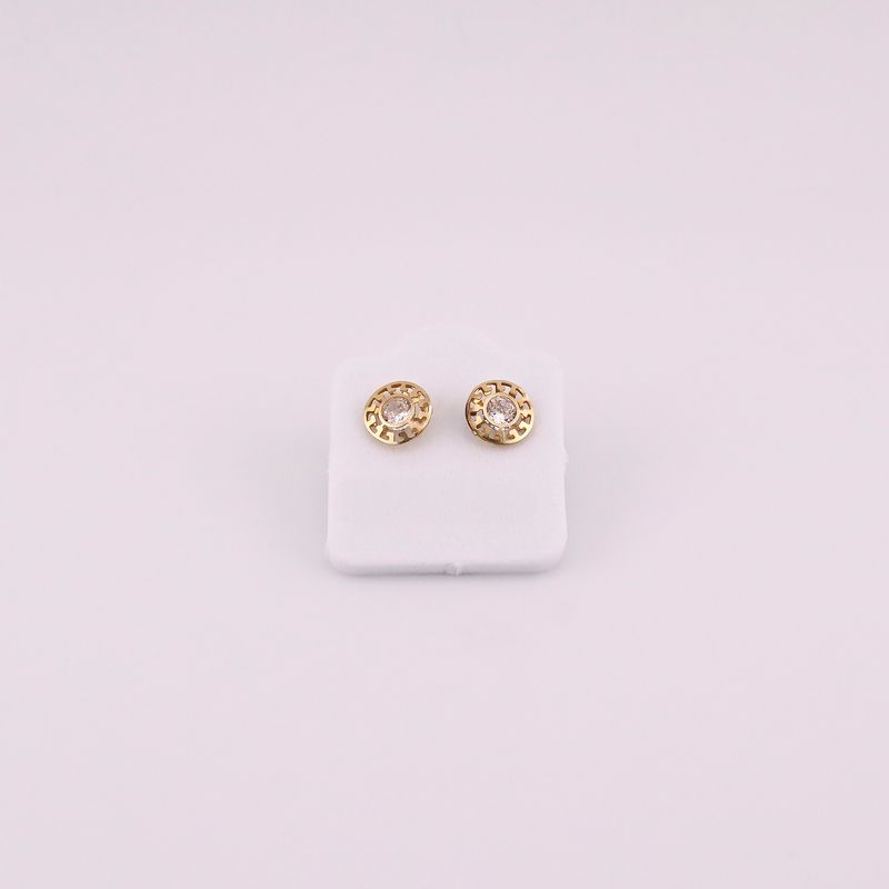Broqueles Redondo 3d Grecas 10k 0.5g