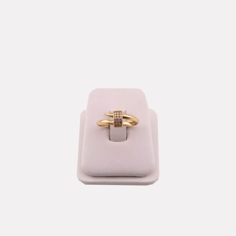 Anillo Puntas Cruzadas C/p Bca 14k 1.7g #8