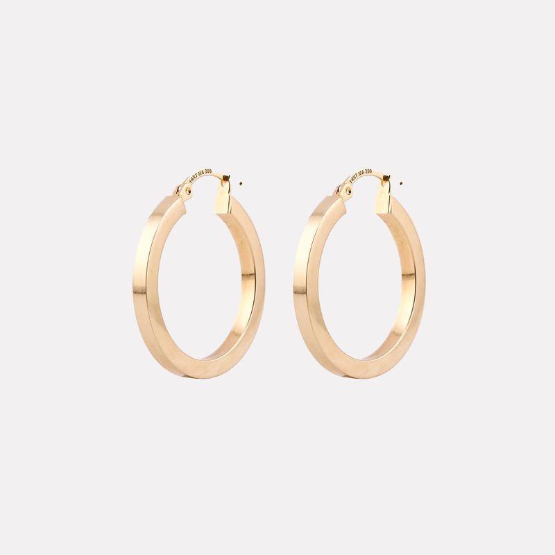 Arracadas Tubo Cuadro 14k 2.6g