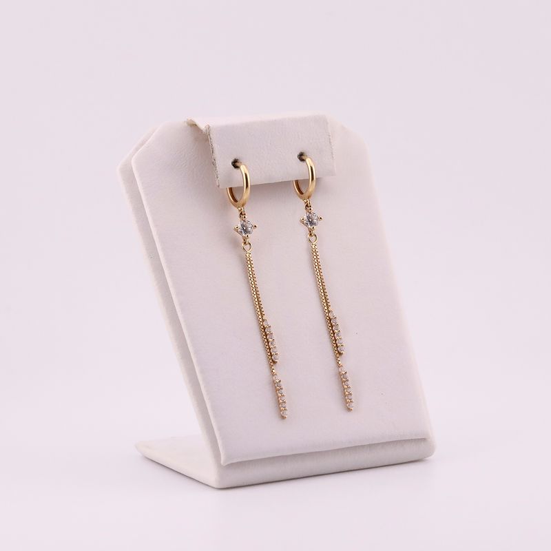 Aretes Largo C/p Bca 14k 2.3g