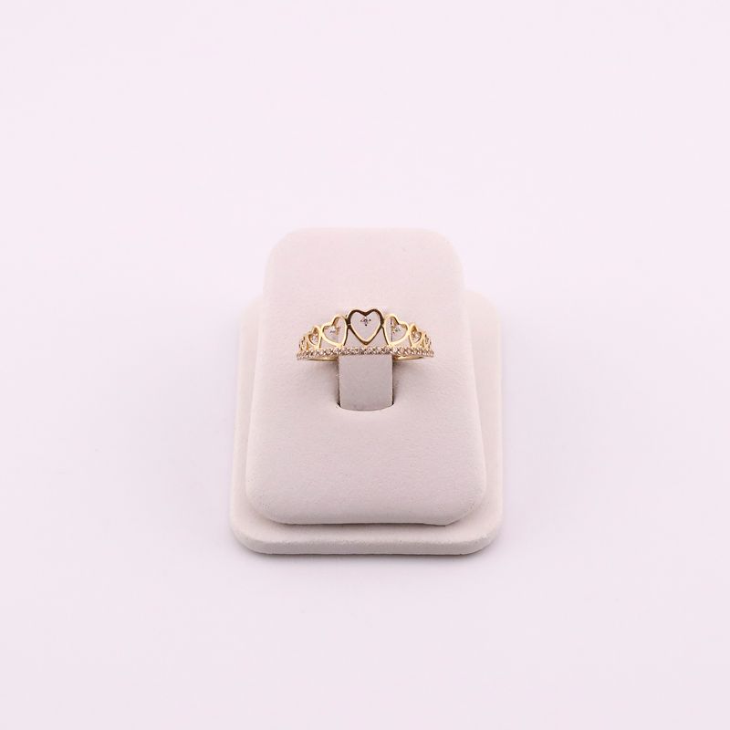 Anillo Corona Corazones 14k C/p 14k 1.5g #7