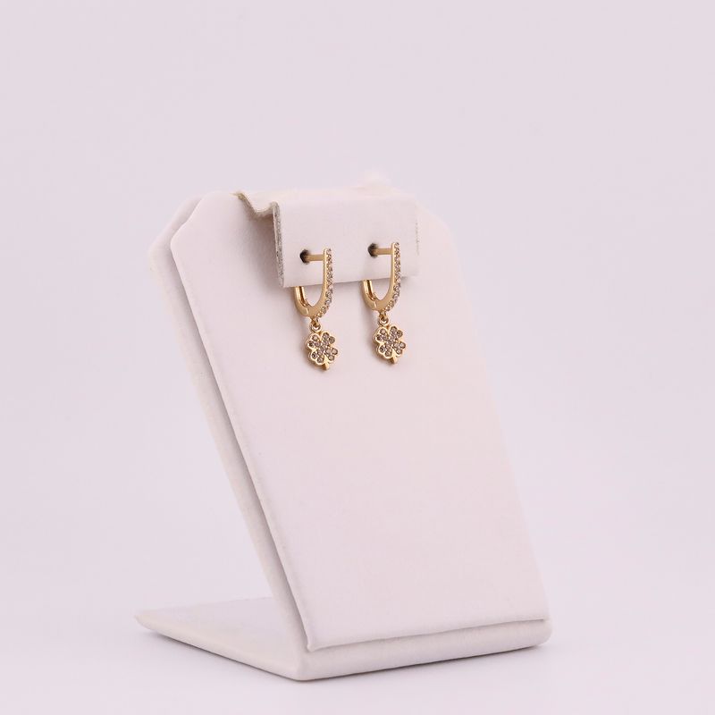Aretes C/trbol Colg. 14k 2.2g