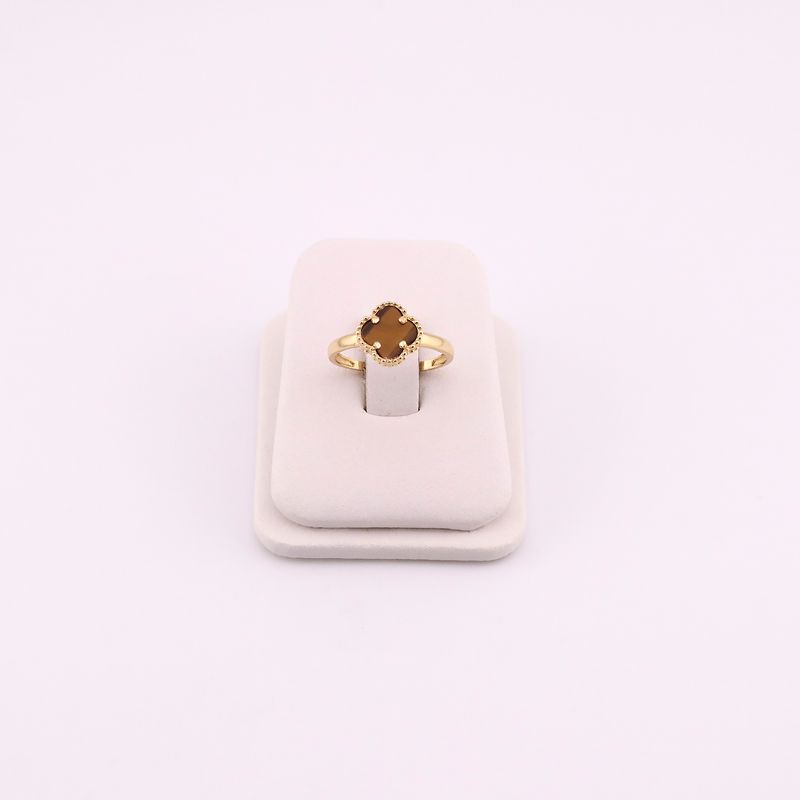 Anillo Trebol C/p Café 14k 1.8g #6