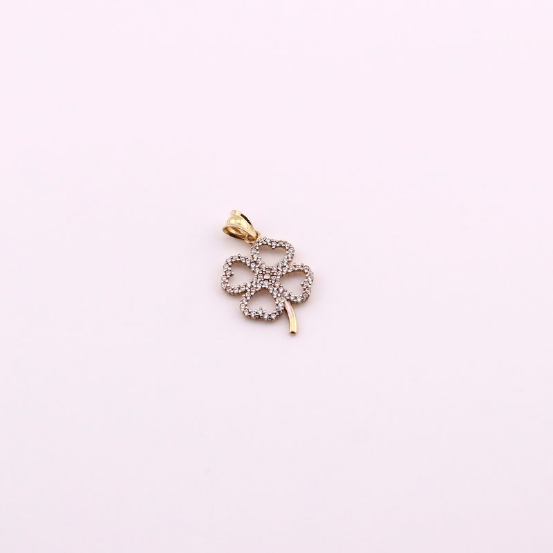 Dije Trebol Corazon C/p 14k 1.1g