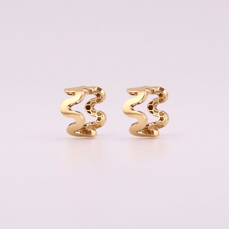 Arracadas Ondas  14k 3g