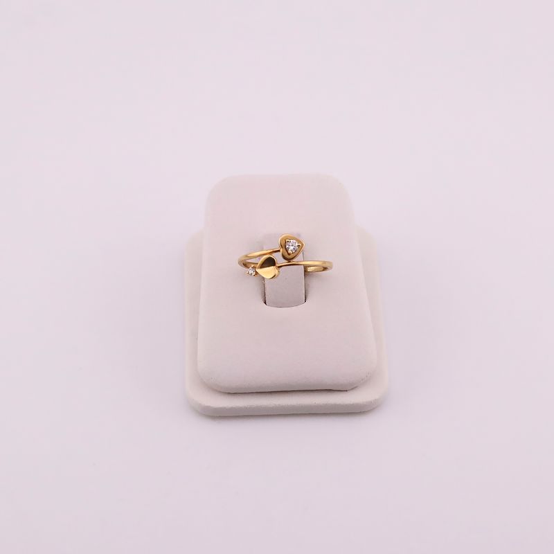Anillo Doble Corazon C/p Bca 10k 1.2 #6