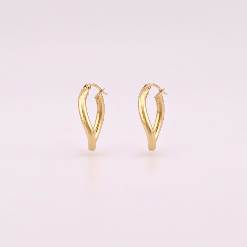 Arracadas Torcidas Óvalo 14k 2.1g