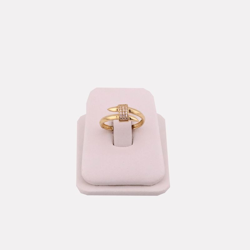 Anillo Puntas Cruzadas C/p Bca 14k 1.6g #7.5