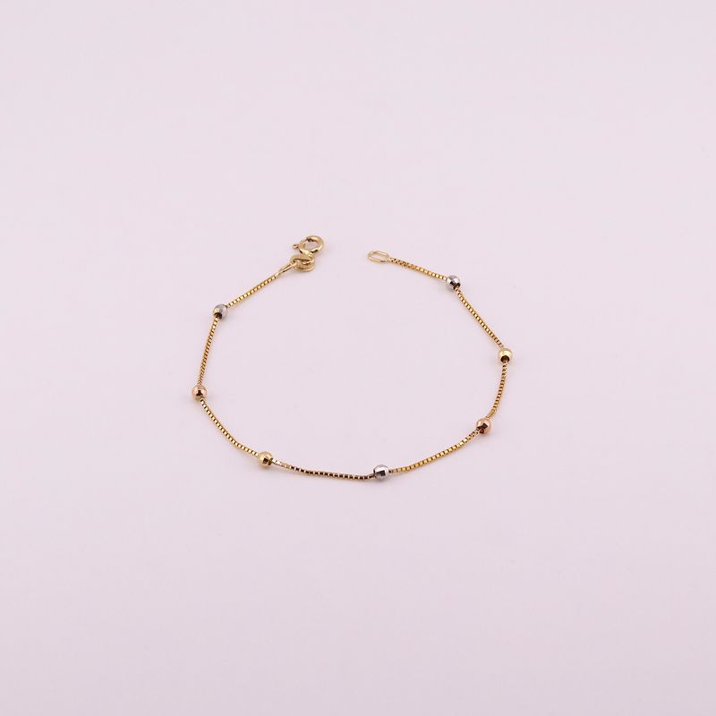 Pulsera Borlas 14k 1.5g 17cm