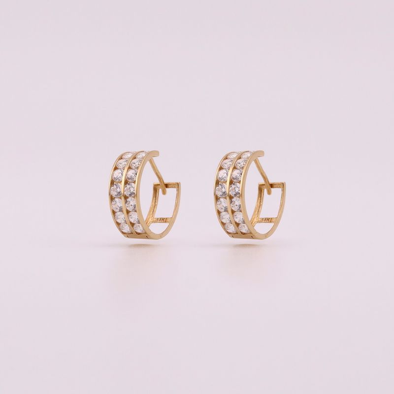 Aretes Huggies C/p Bca 14k 2.1g