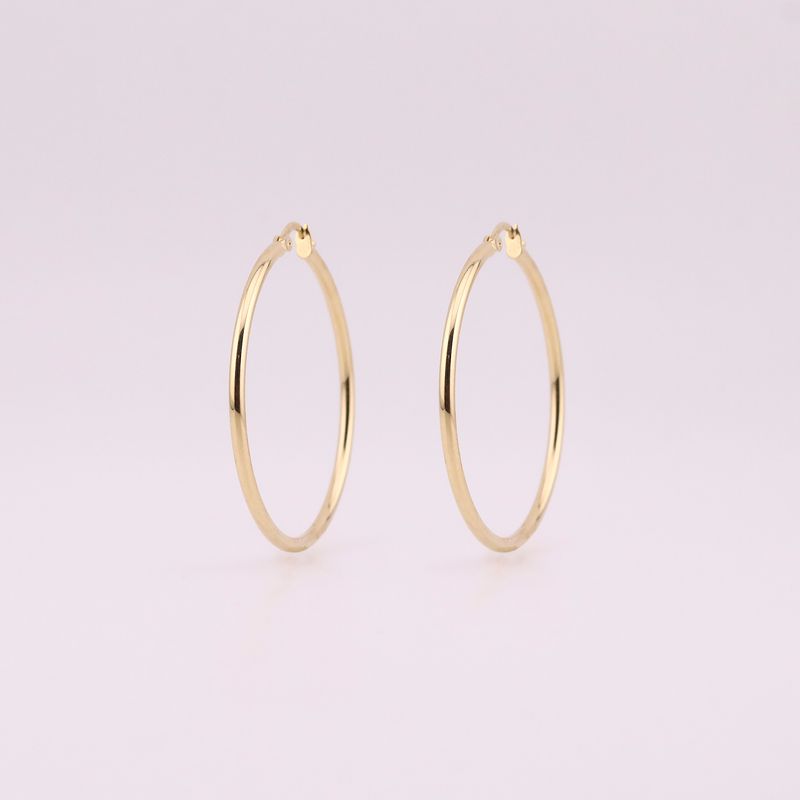 Arracadas Lisas Tubo Redondo 14k 1.9g