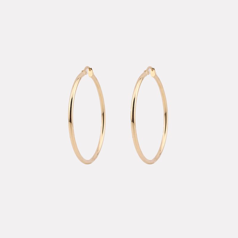 Arracadas Lisas Tubo Redondo 14k 1.9g