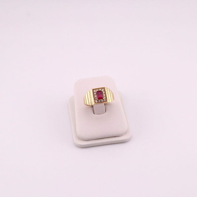 Anillo C/p Roja 14k 5g #8.5