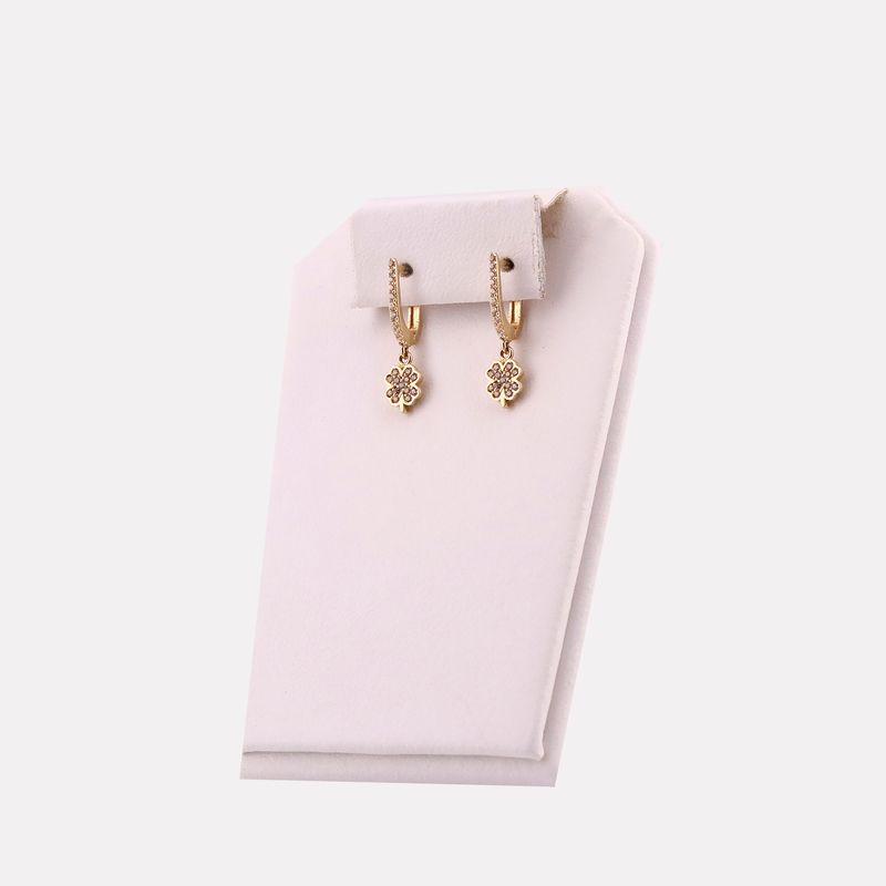 Aretes C/trbol Colg. 14k 2.2g
