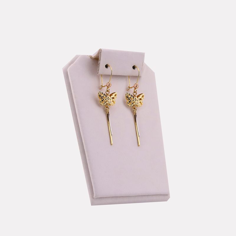 Aretes Mariposa Colg. 14k 1.9g