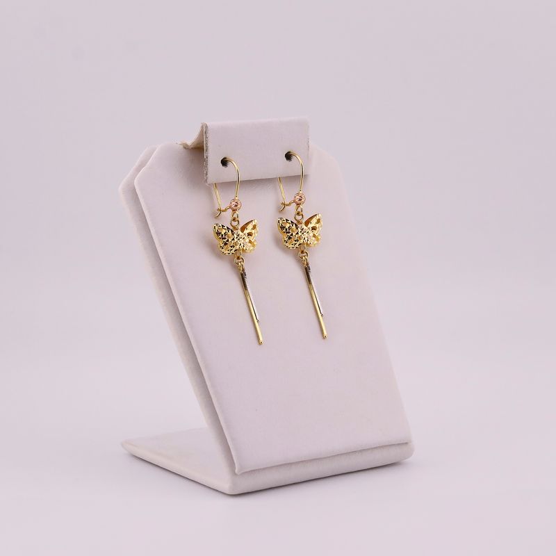 Aretes Mariposa Colg. 14k 1.9g