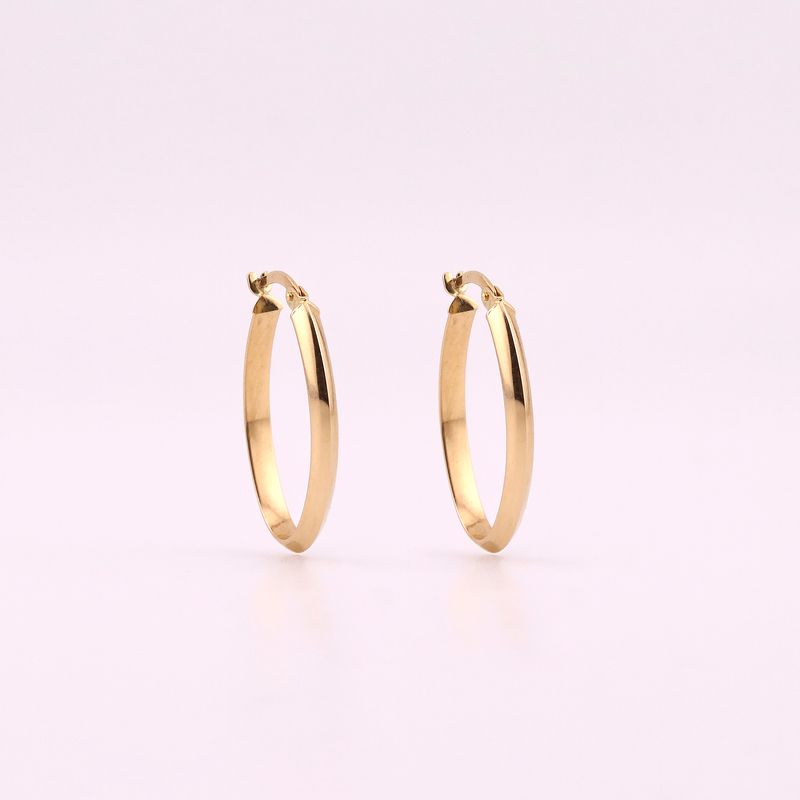 Arracadas Ovalo Lisas 14k 1.6g